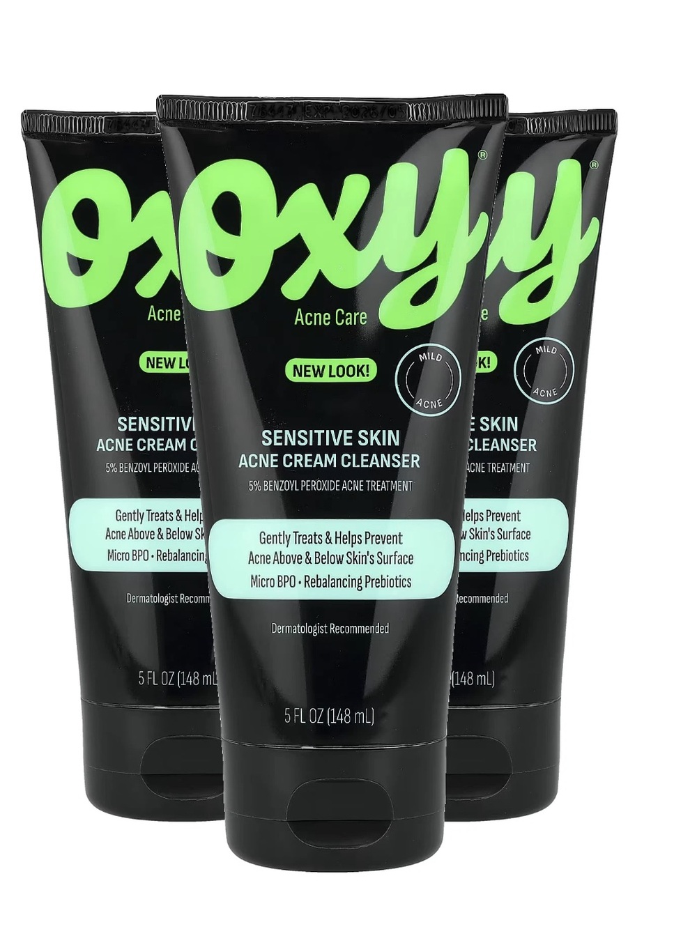 3 Pack - Oxy Acne Care - Sensitive Skin Acne Cream Cleanser, 5 Fl Oz